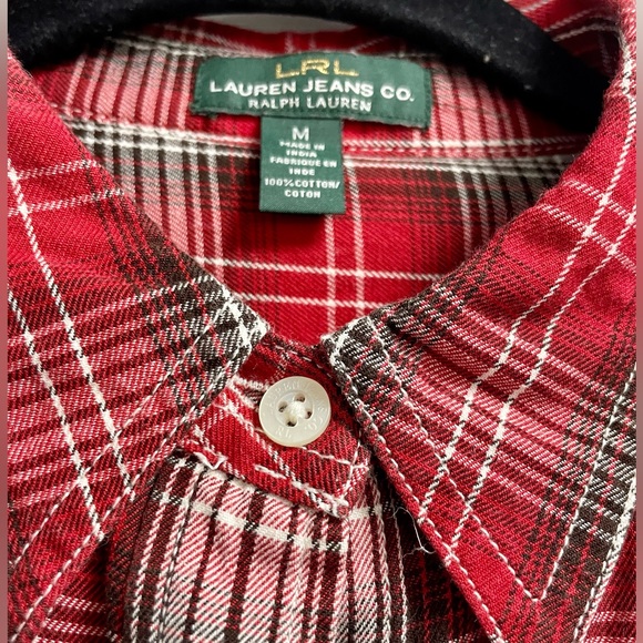 Lauren Ralph Lauren | Plaid Button-up Shirt - Red - Picture 3 of 5